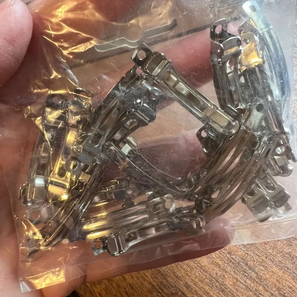 Pack of Bar Pins Brooch Clasp Pin Backs Gold and Barrette Backs Silver DIY Craft